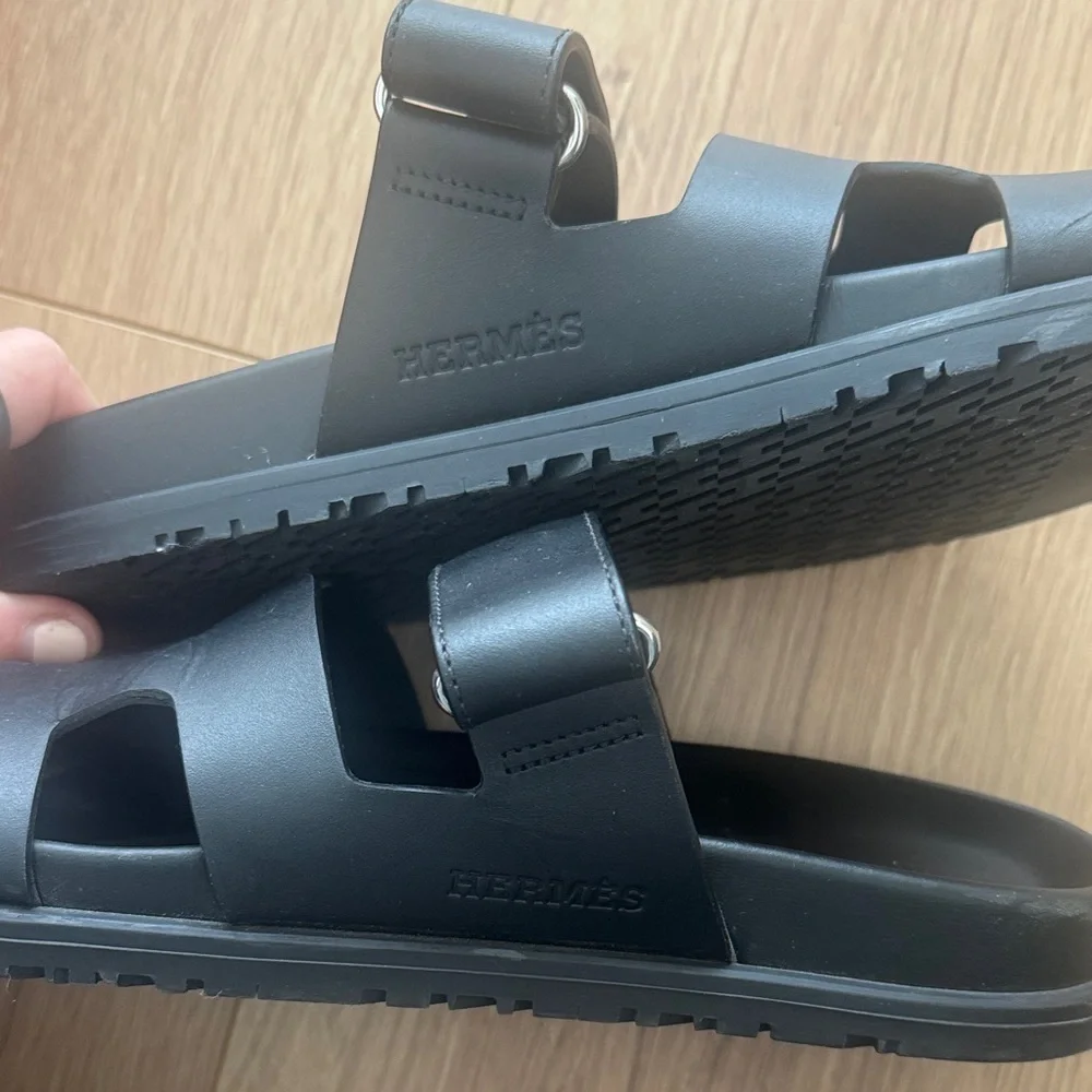 Hermes Leather Chypre Sandals - Picture 5 of 11